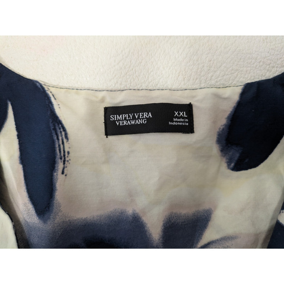 Womens Vera Wang Blue Cream Floral Dress XXL Sleeveless - Picture 5 of 8